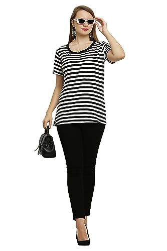 COTTONANSH STRIP ROUND NECK T SHIRT