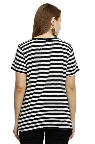 COTTONANSH STRIP ROUND NECK T SHIRT