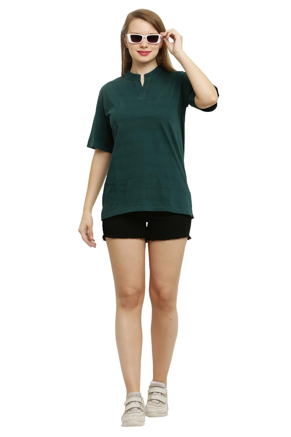 COTTONANSH Cotton Solid Stylish T-Shirt Round Neck Half Sleeves for Women Casual Wear/Sportswear