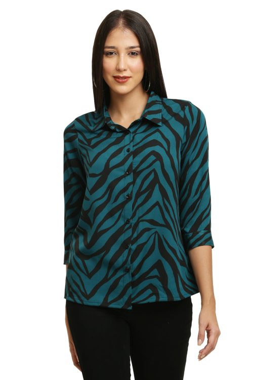Casual Regular Sleeves Women Green, Black shirt