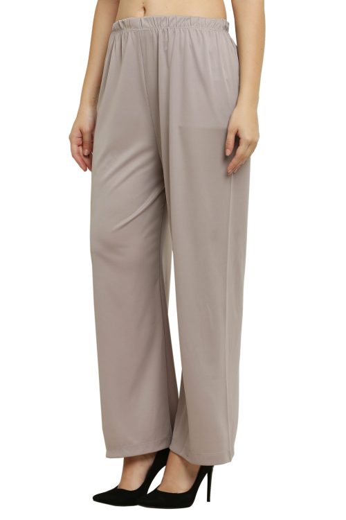 Women Regular Fit Grey cotton Trousers